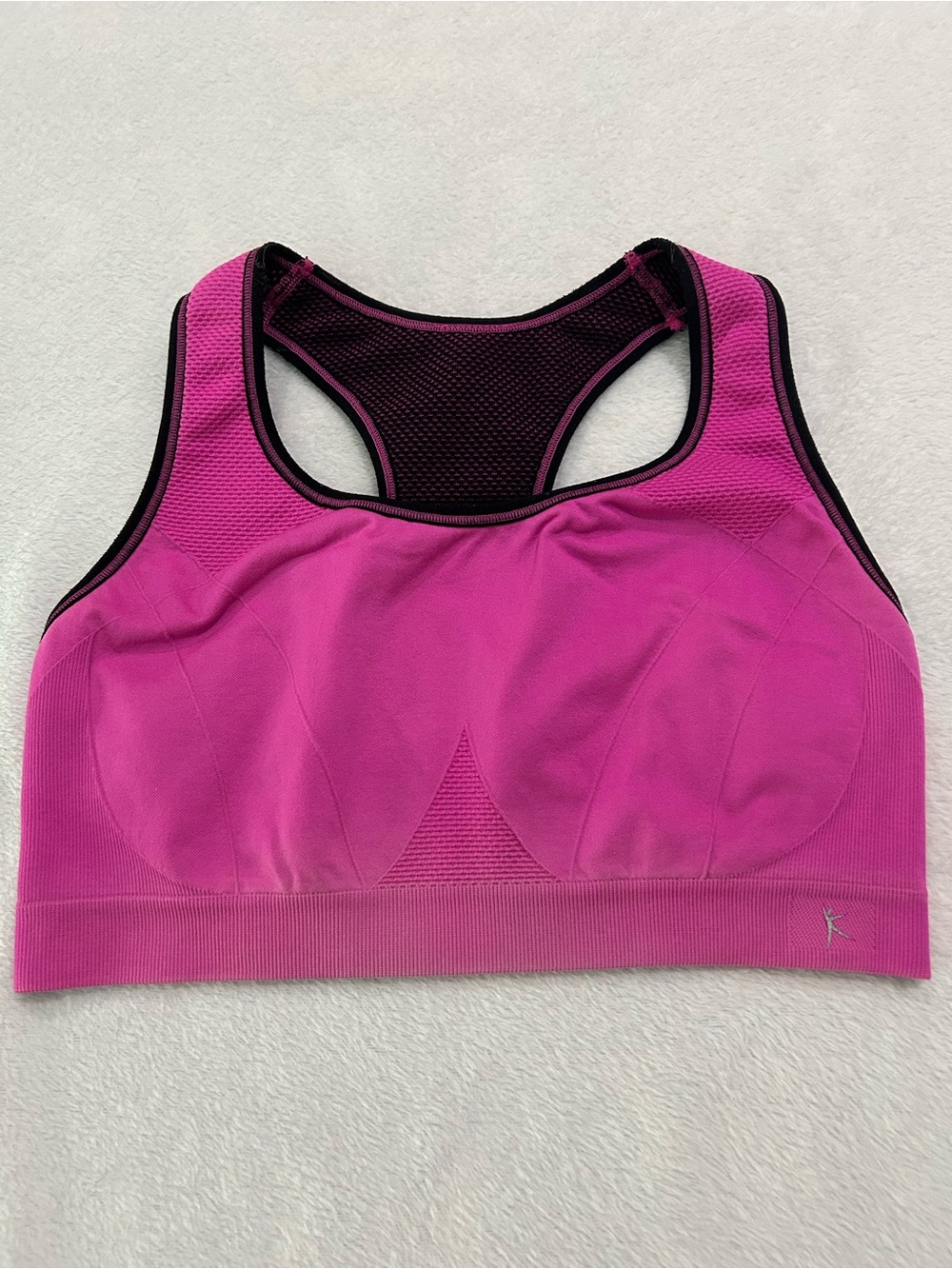 Danskin Now Pink Black Reversible Women’s High-Impact Racerback Sports Bra